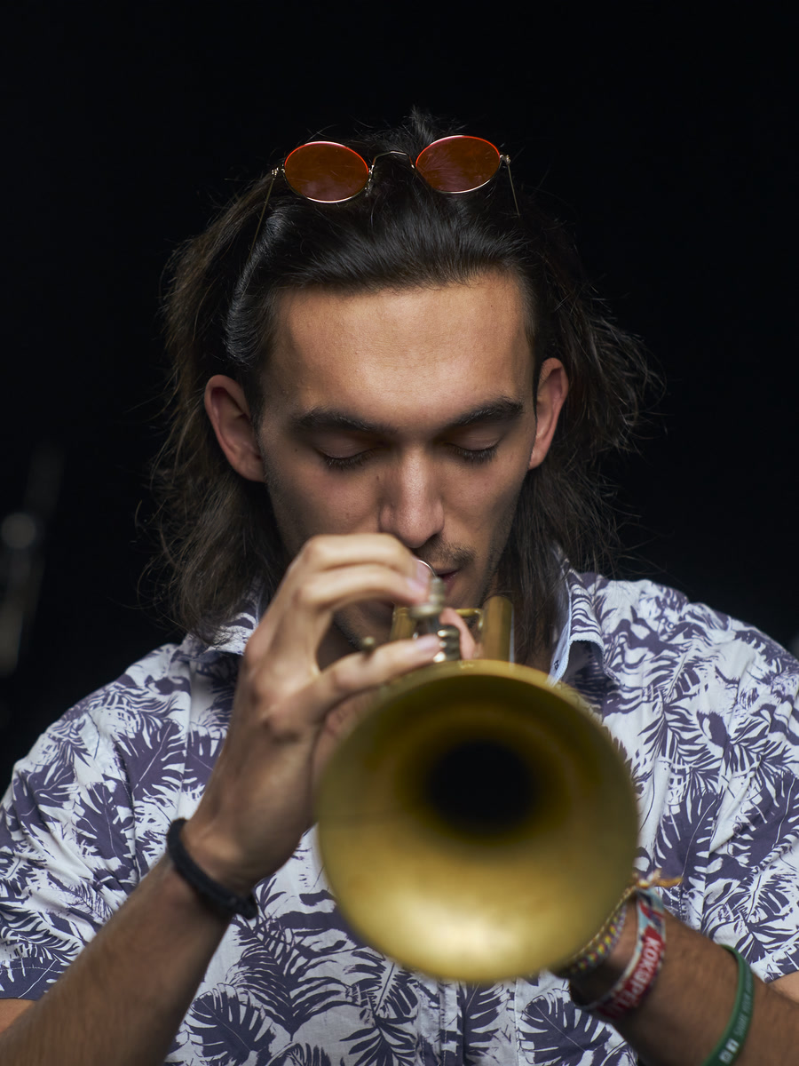 David Márquez Fàbrega playing trumpet